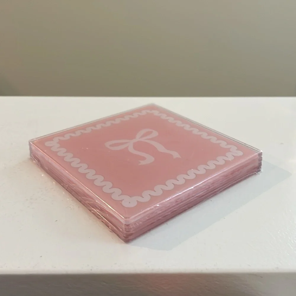New Target Bullseye Playground Set of 4 Valentine’s Day Bow 🎀 Acrylic Coasters